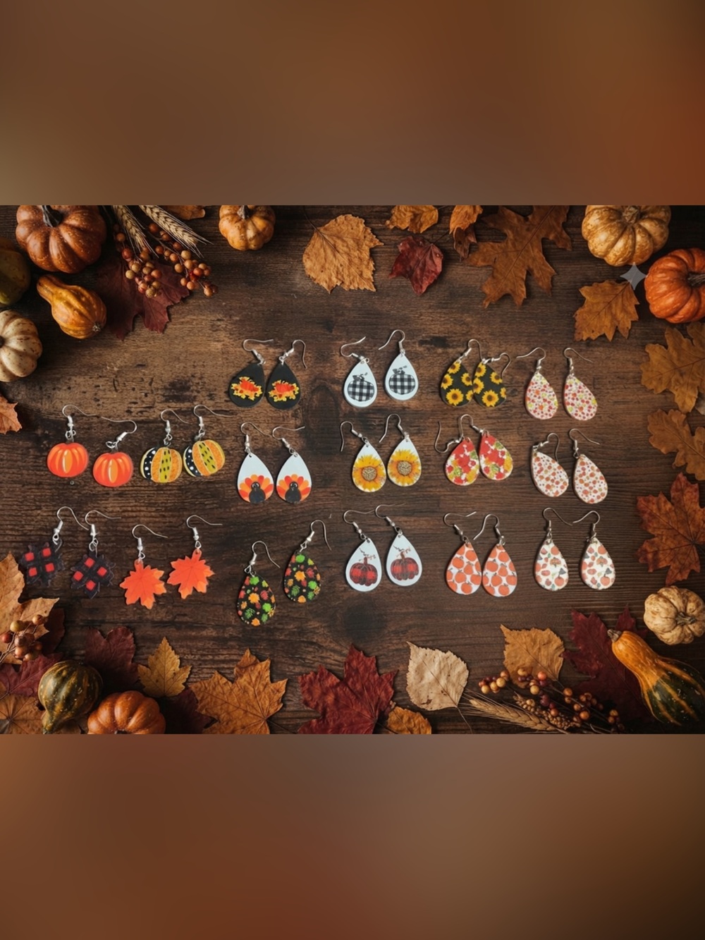 Fall-Themed Dangle Earrings  (choose one)